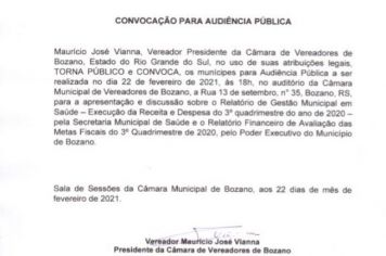 Convocação para audiência pública